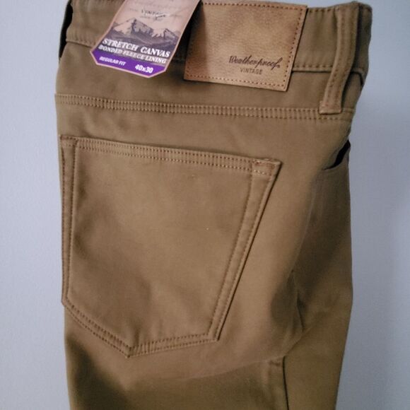 Weatherproof Vintage Stretch Canvas Bonded Fleece Lining Pants Men's Size 40 - Picture 5 of 6